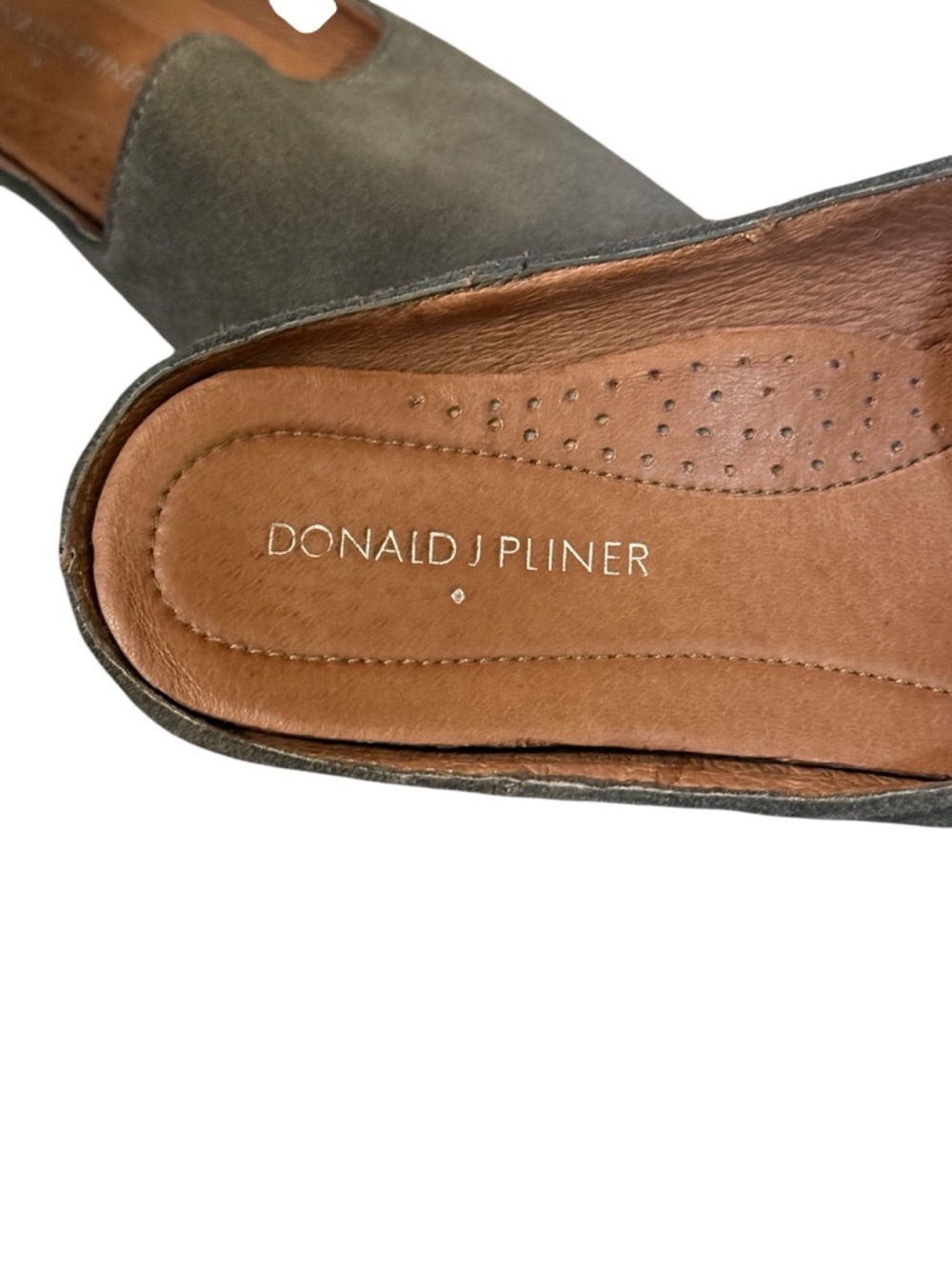 Donald J Pliner Suede Mule Loafers Gray Slip On Flats Women 7.5 - Picture 3 of 7